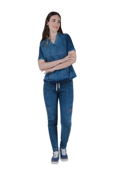 Ambo denim femenino